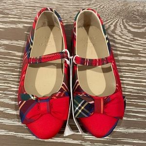 Janie and Jack Red Plaid Dress Shoes